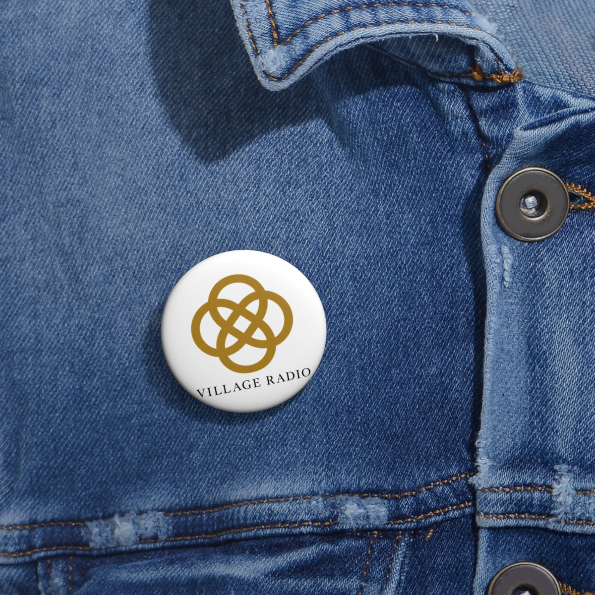 Pin Button — Village Radio Logo Button