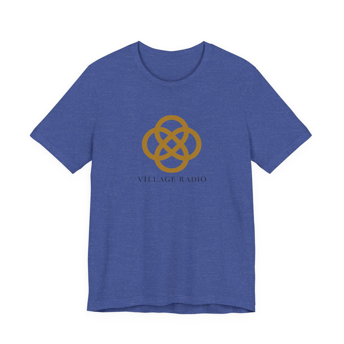 Village Radio Logo T‑Shirt — Minimalist Gold Emblem Tee