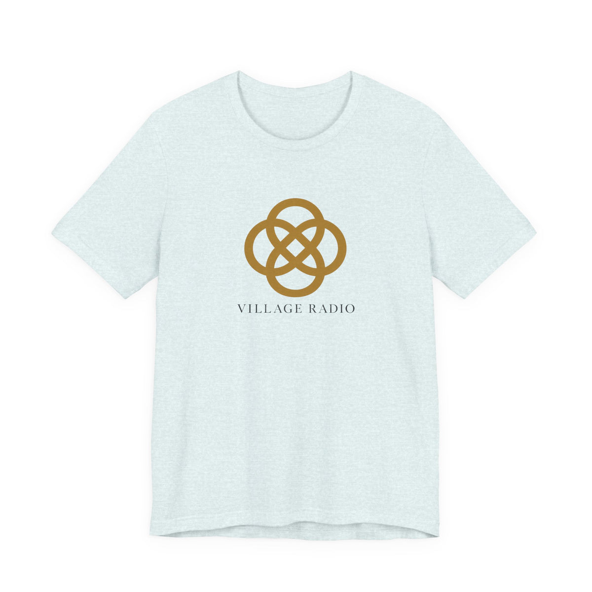 Village Radio Logo T‑Shirt — Minimalist Gold Emblem Tee