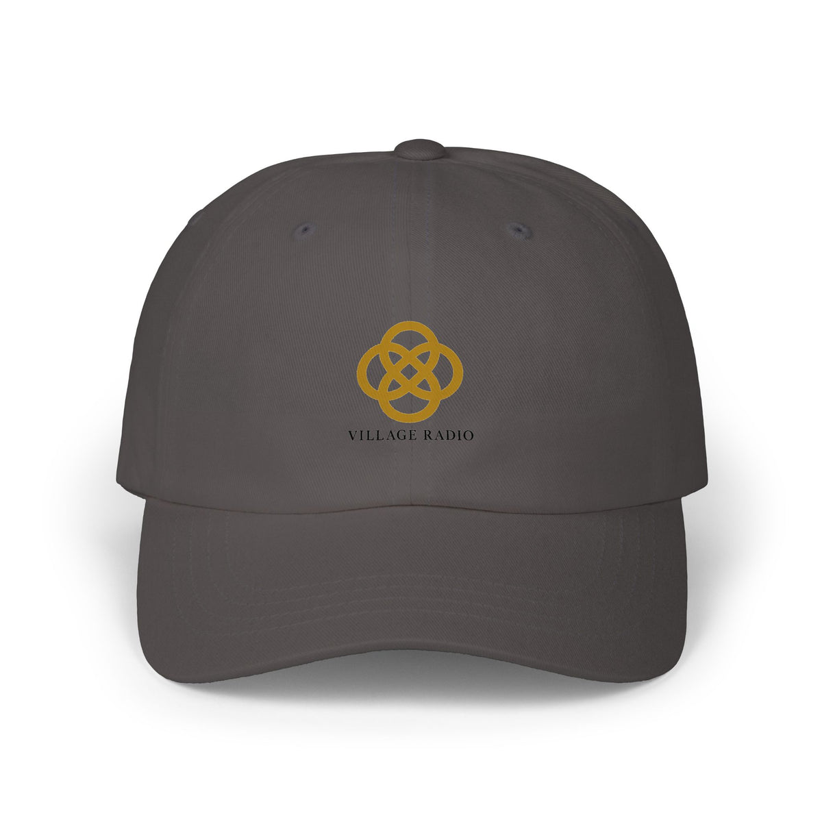 Village Radio Embroidered Dad Cap — Classic White Baseball Hat