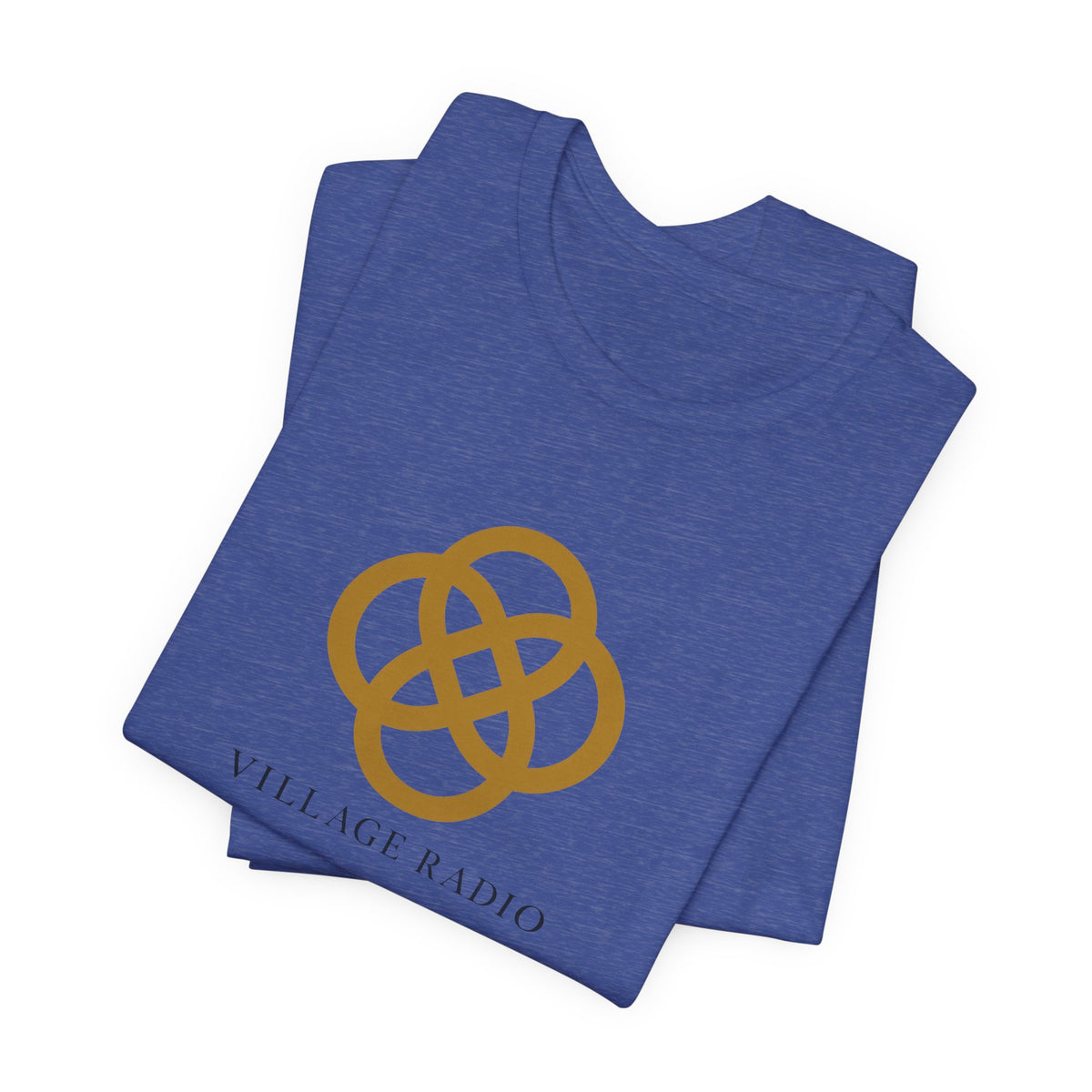 Village Radio Logo T‑Shirt — Minimalist Gold Emblem Tee