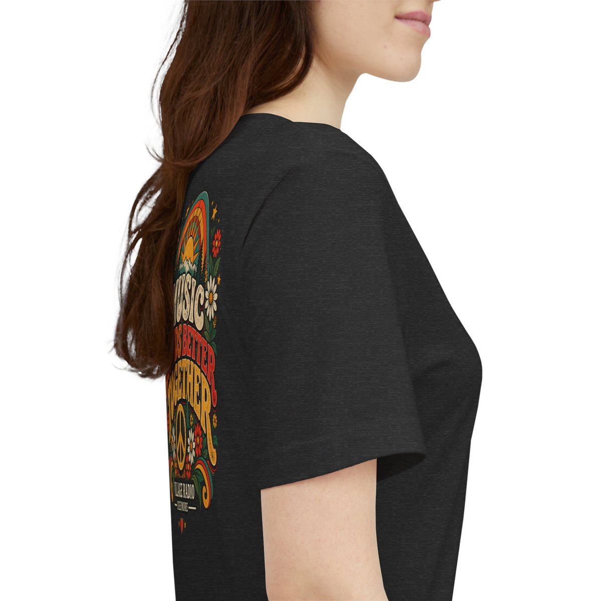 Music Sounds Better Together Tee — Retro Peace & Flower Power Graphic T‑Shirt | Creemore Version