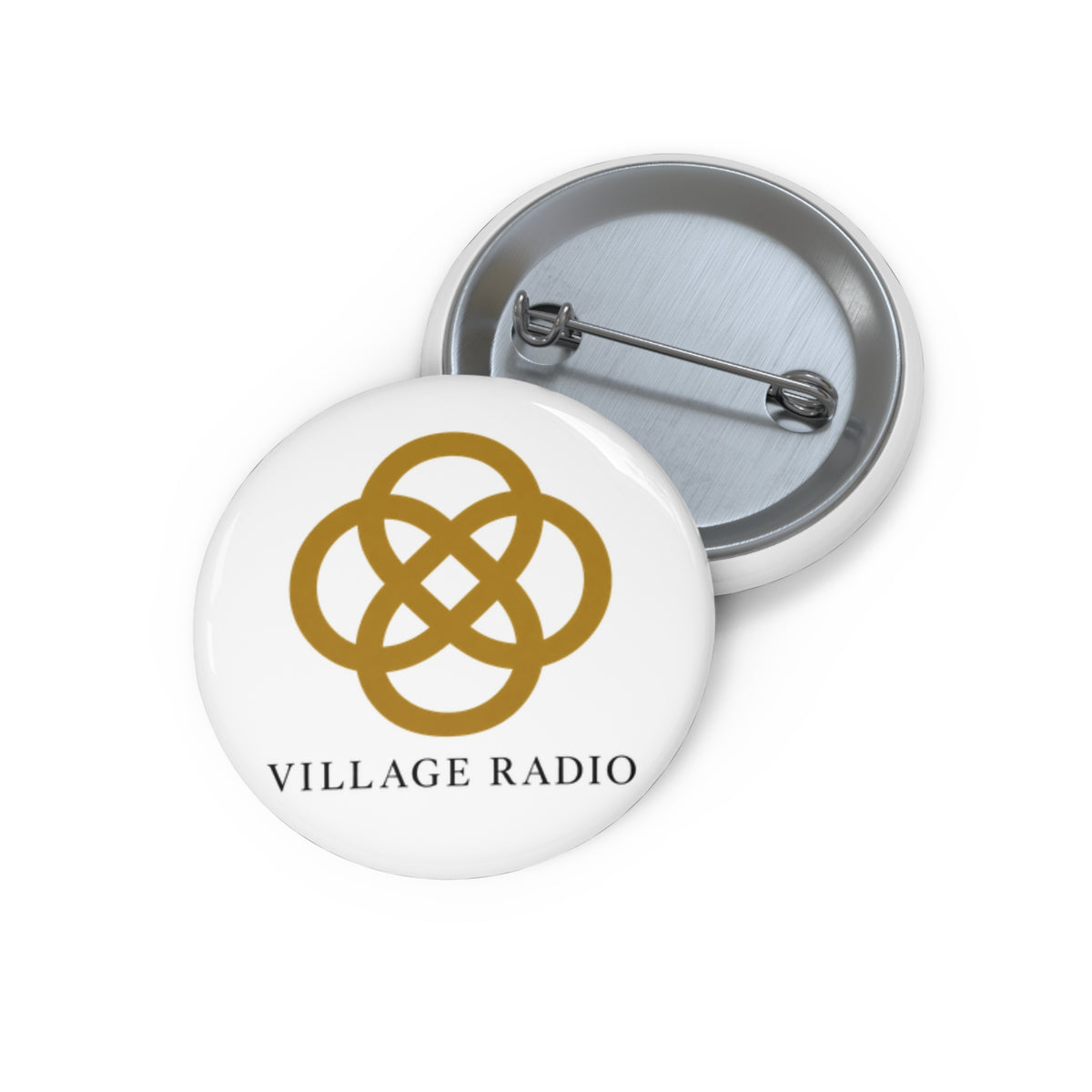 Pin Button — Village Radio Logo Button