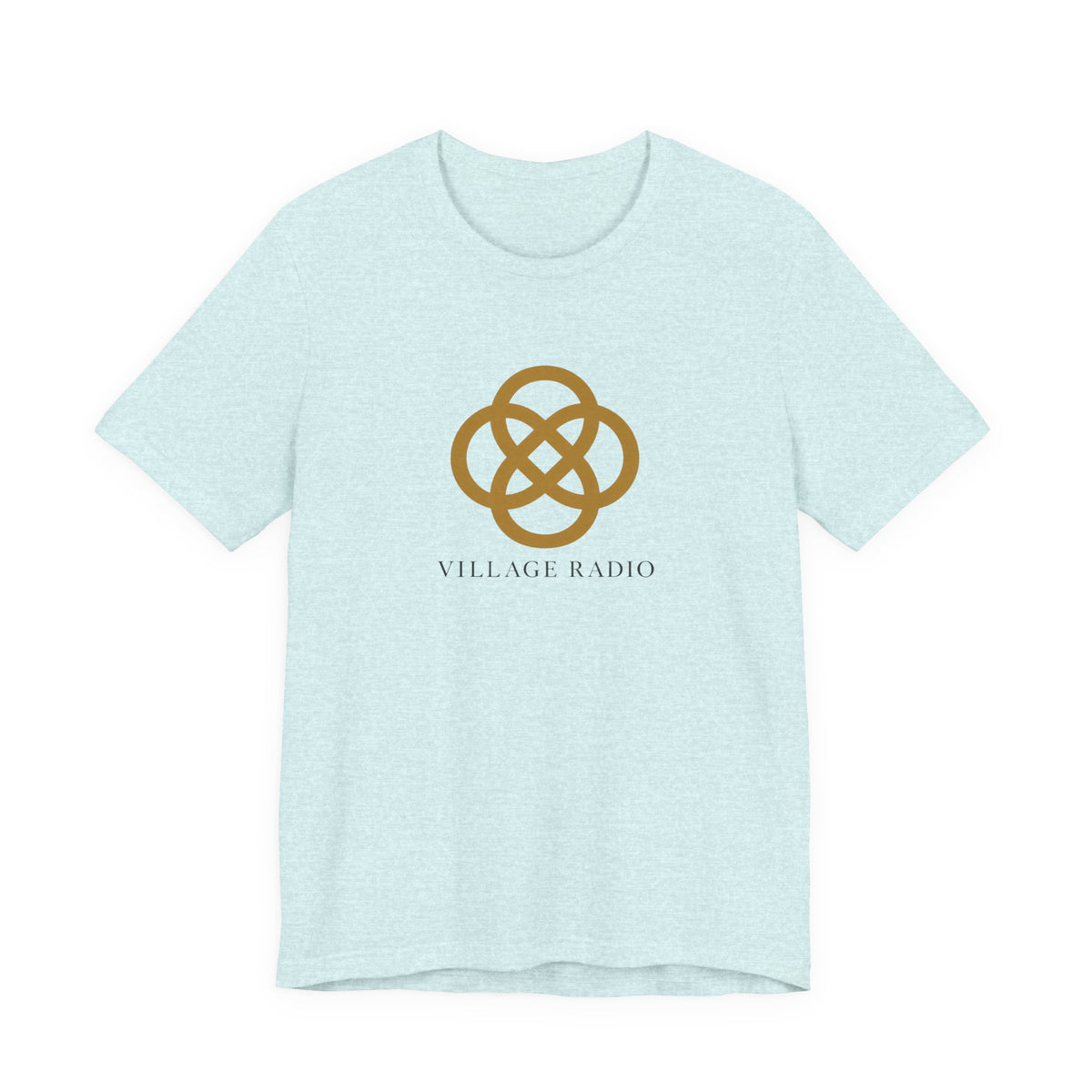 Village Radio Logo T‑Shirt — Minimalist Gold Emblem Tee