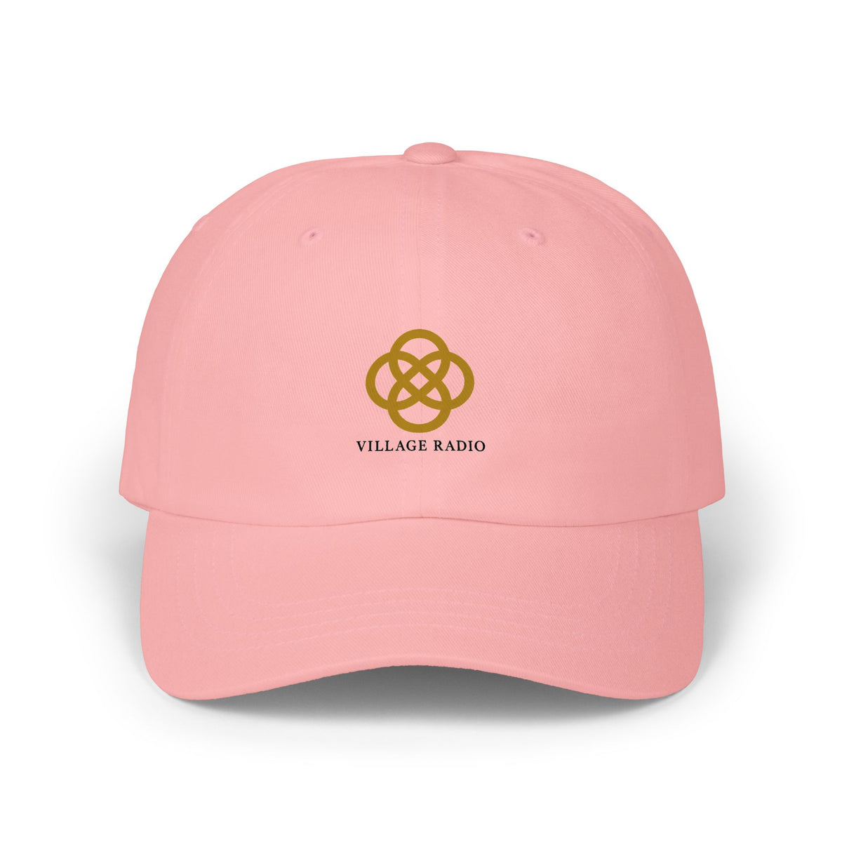 Village Radio Embroidered Dad Cap — Classic White Baseball Hat