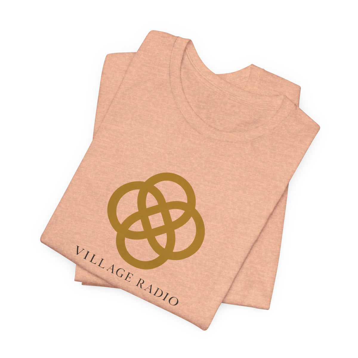 Village Radio Logo T‑Shirt — Minimalist Gold Emblem Tee