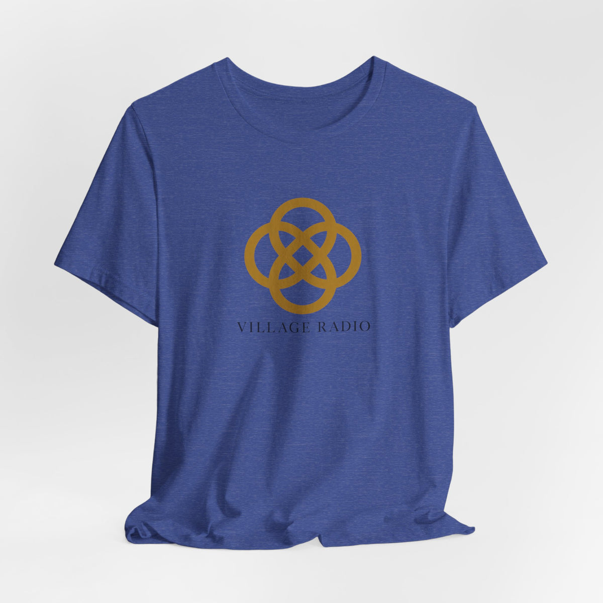 Village Radio Logo T‑Shirt — Minimalist Gold Emblem Tee
