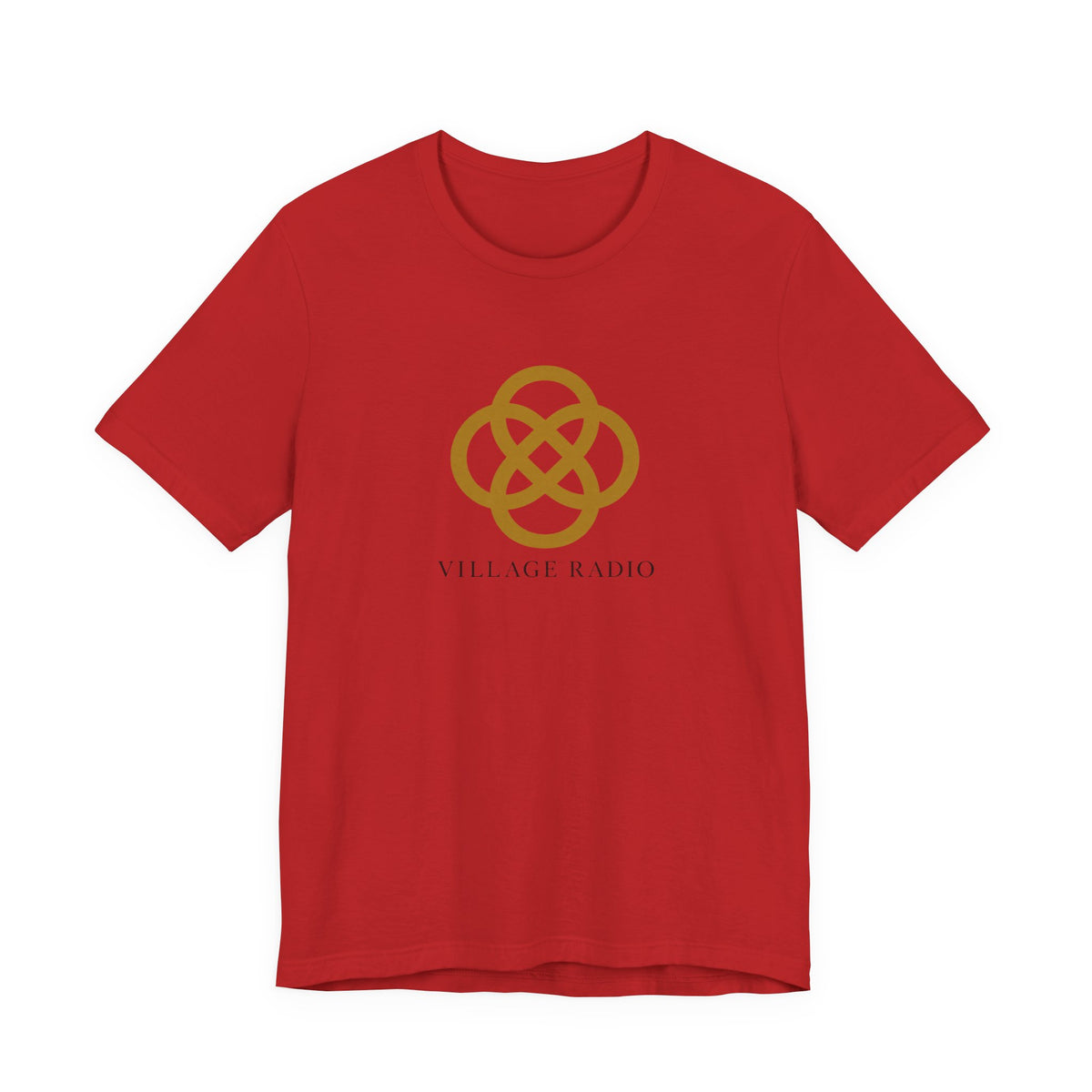 Village Radio Logo T‑Shirt — Minimalist Gold Emblem Tee