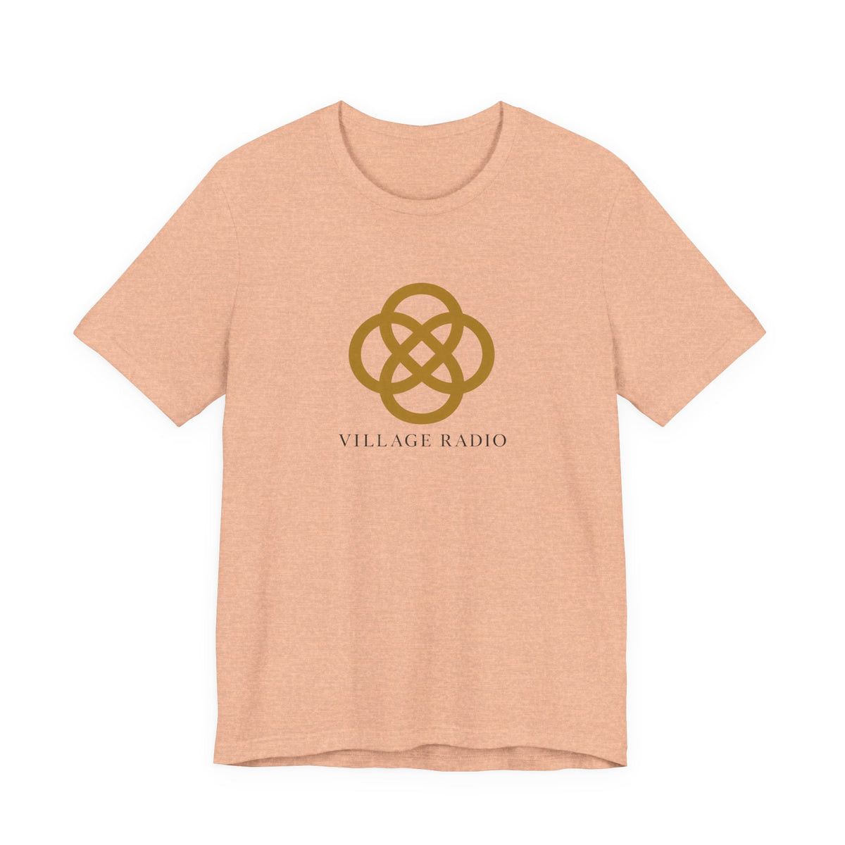 Village Radio Logo T‑Shirt — Minimalist Gold Emblem Tee