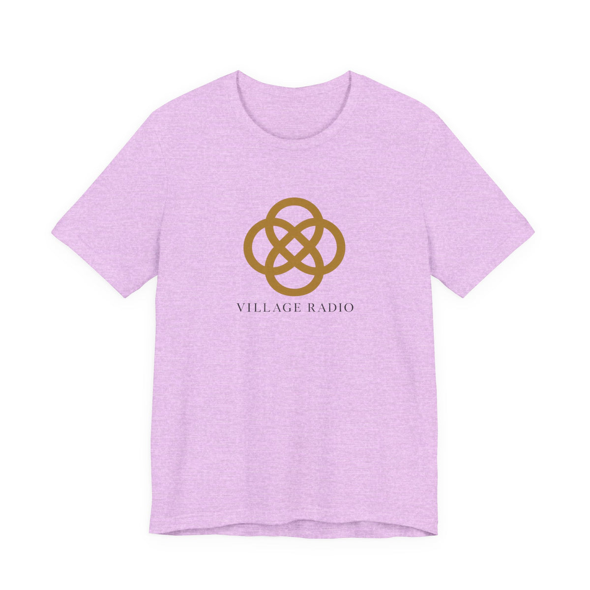 Village Radio Logo T‑Shirt — Minimalist Gold Emblem Tee